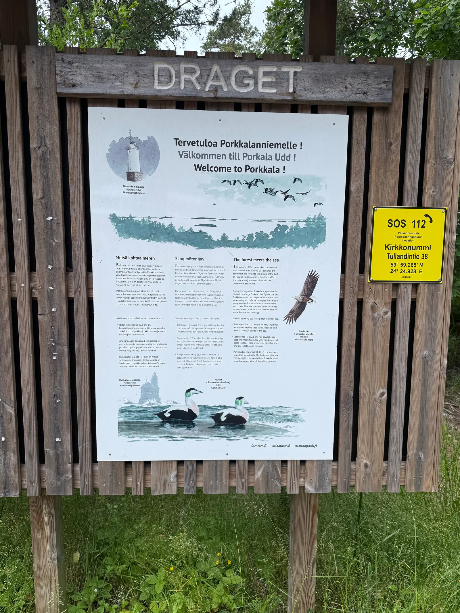 Info board at Porkkalanniemi